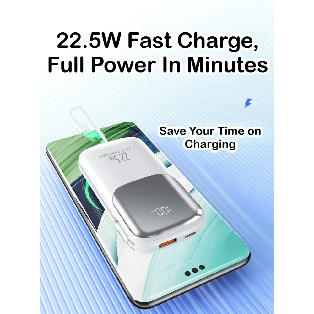 

22.5W 20000mAhs Power Bank Portable Fast Charging External Battery Charger For Xiaomi, Huawei, Apple & Android Phones