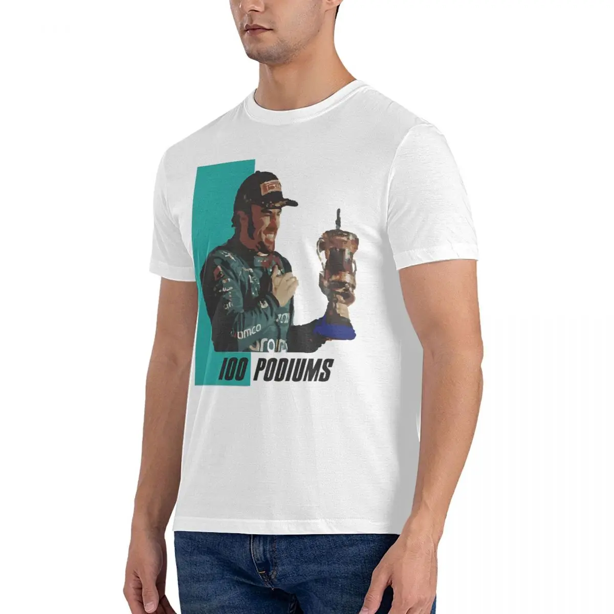 Fernando Alonso F1 2023 Win 33 The Nano T Shirt for Men Cotton Leisure T-Shirt O Neck Fernando Alonso Tee Shirt Tops Graphic