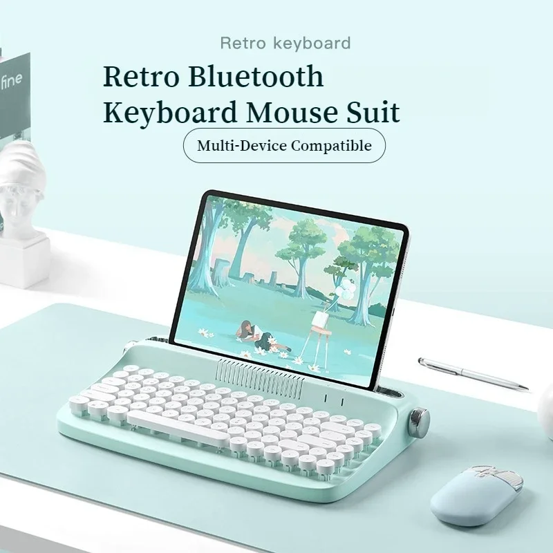 Wireless Bluetooth Keyboard And Mouse Set Special Mechanical Keyboard Office Typewriter Multi-model Device  Compatible