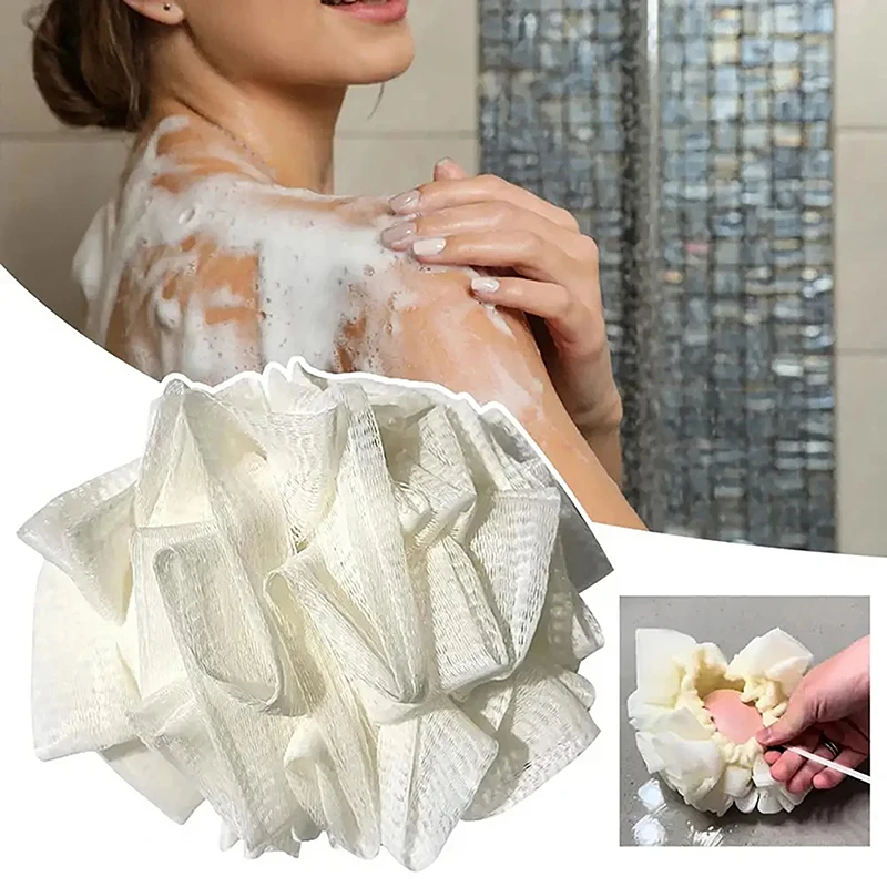 1Pcs 2-in-1 Bath Loofah Sponge Silk Melon Bath Ball Towel Soft Exfoliating Shower Sponge For Skin Rejuvenation Pampering