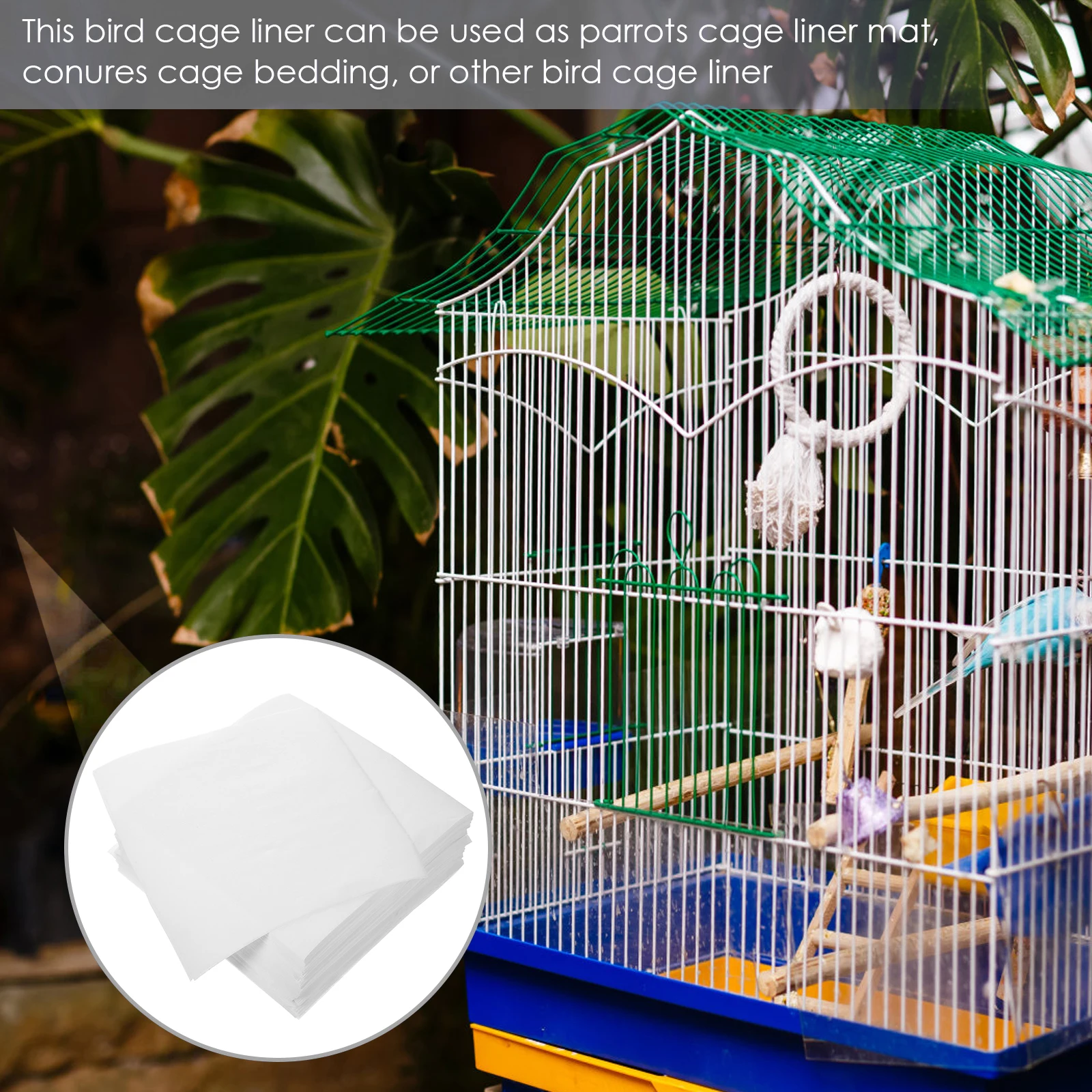 

300 Pcs Parrot Cage Waterproof Sheets Mats Large Liners Small Absorbent Bird Urine Pad Bedding
