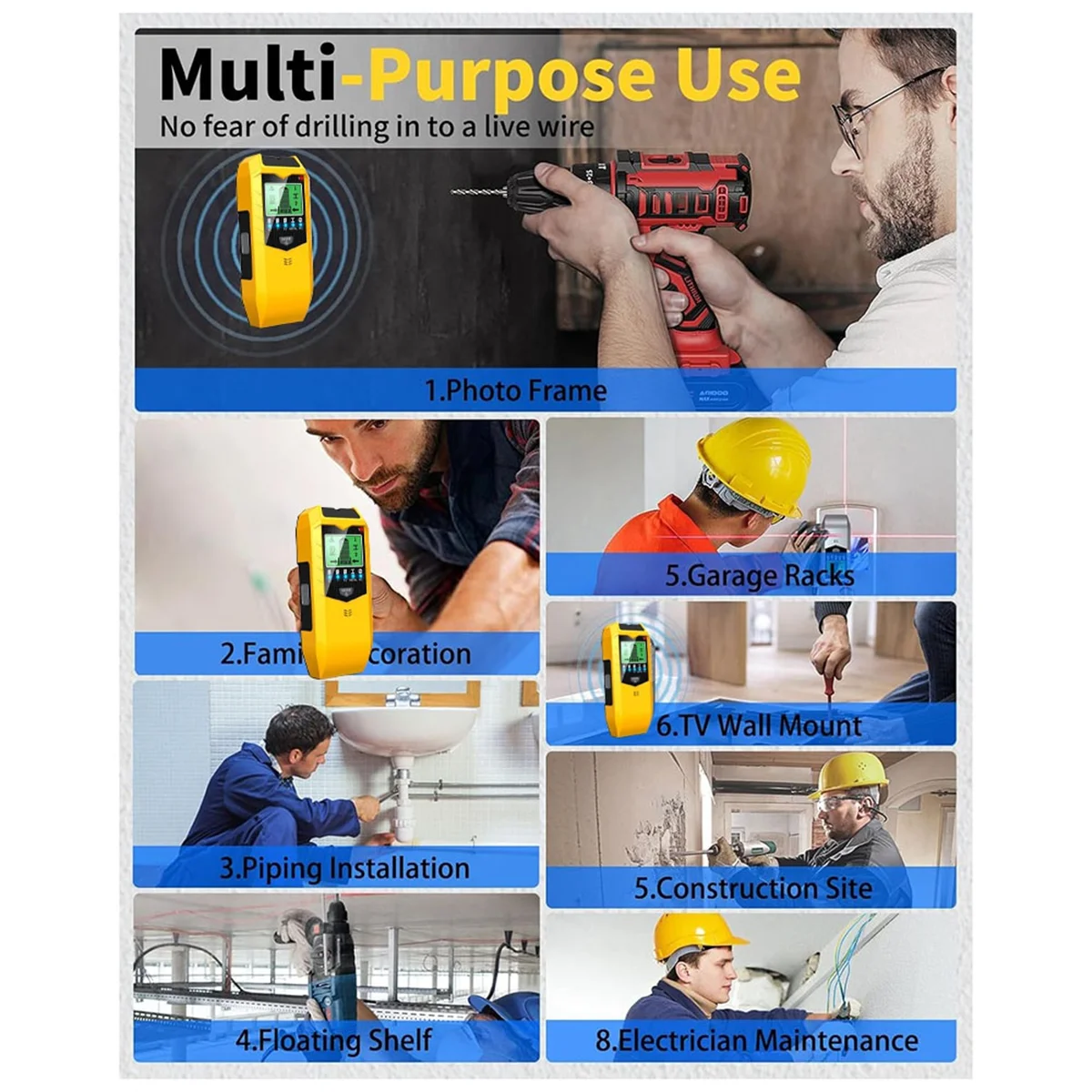 New Stud Finder Wall Scanner,5 - Stud Finder Wall Scanner 5 In 1 评论和价格