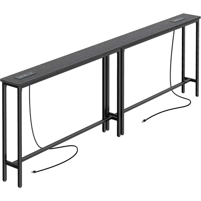 

Узкий консольный столик с розеткой, набор диванных столов из 2 шт., общая длина, за диванным столом, длинные прихожейные столы с зарядкой