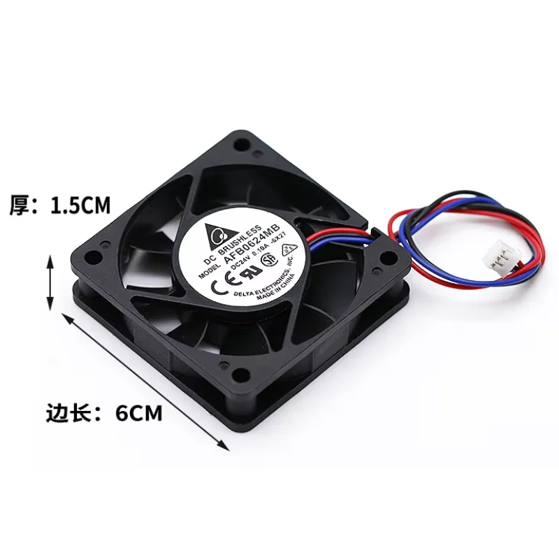 Delta Electronics AFB0624MB 6X27 DC 24V 0.10A 60x60x25mm 3-Wire Server Cooling Fan