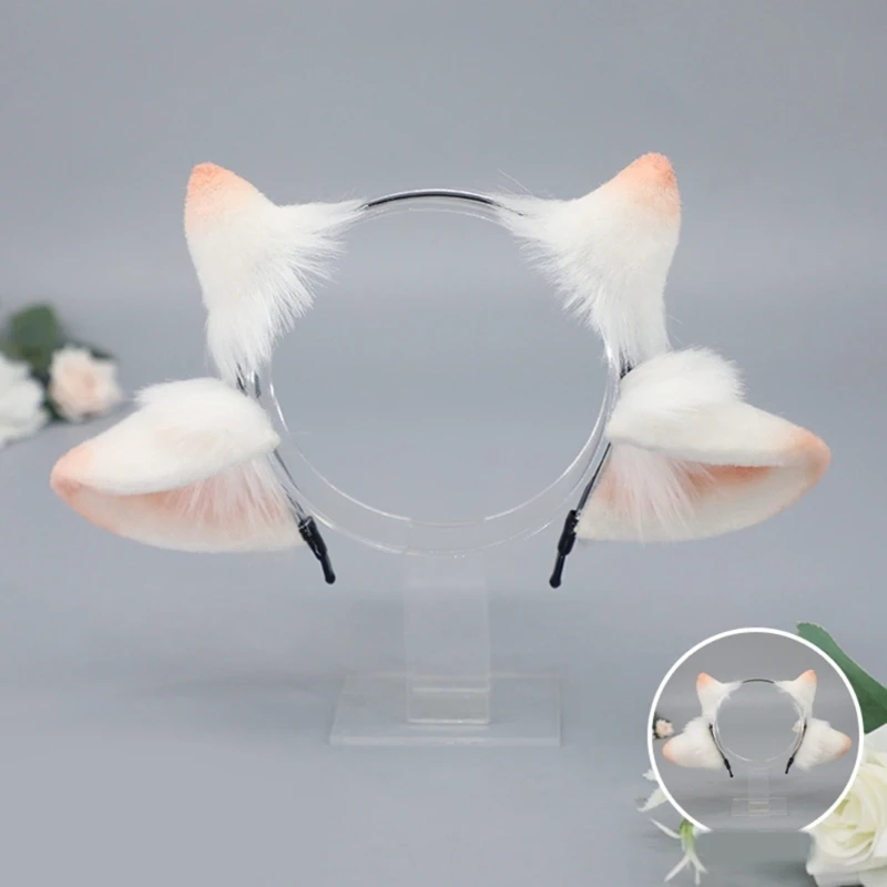 Handmade Animal Ear Headband Anime Hairband Masquerades Costume Headpiece Teens Girl Cosplay Dress Up Hairhoop