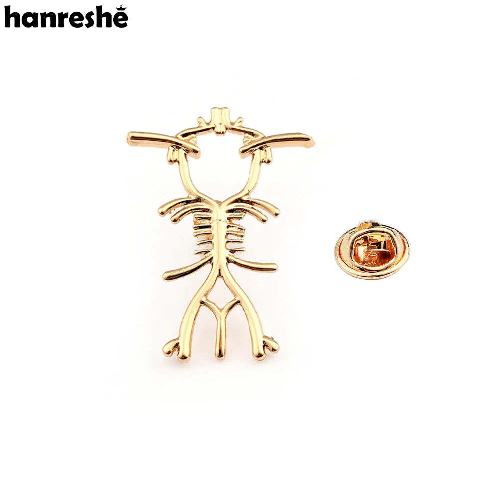 

Hanreshe Classic Medicine Human SkeletonBone Brooch Pins Gold Color Metal Medical Lapel Backpack Badge for Doctor Nurse