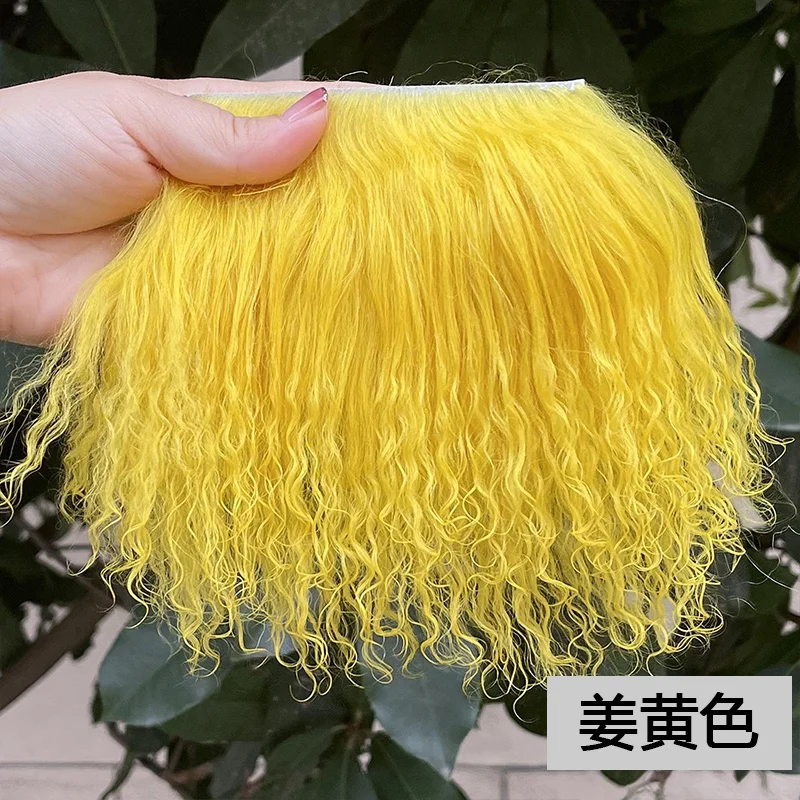 High Quality Sheepskin Wool Lamb Fur Pelt Hair Row Curly Hair Extensions BJD SD Blyth Dolls Wigs Hair Wefts Accessories