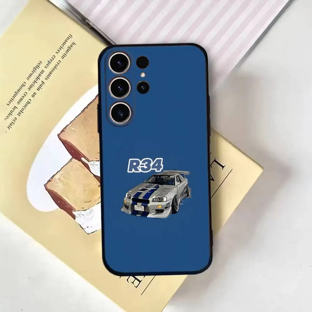 حافظة هاتف F-Fast e F-Furious Moive لهاتف SamsungS25,24,21,22,23,30,Ultra,20,Plus,Fe,Lite,not,10,9,Soft Black Cover