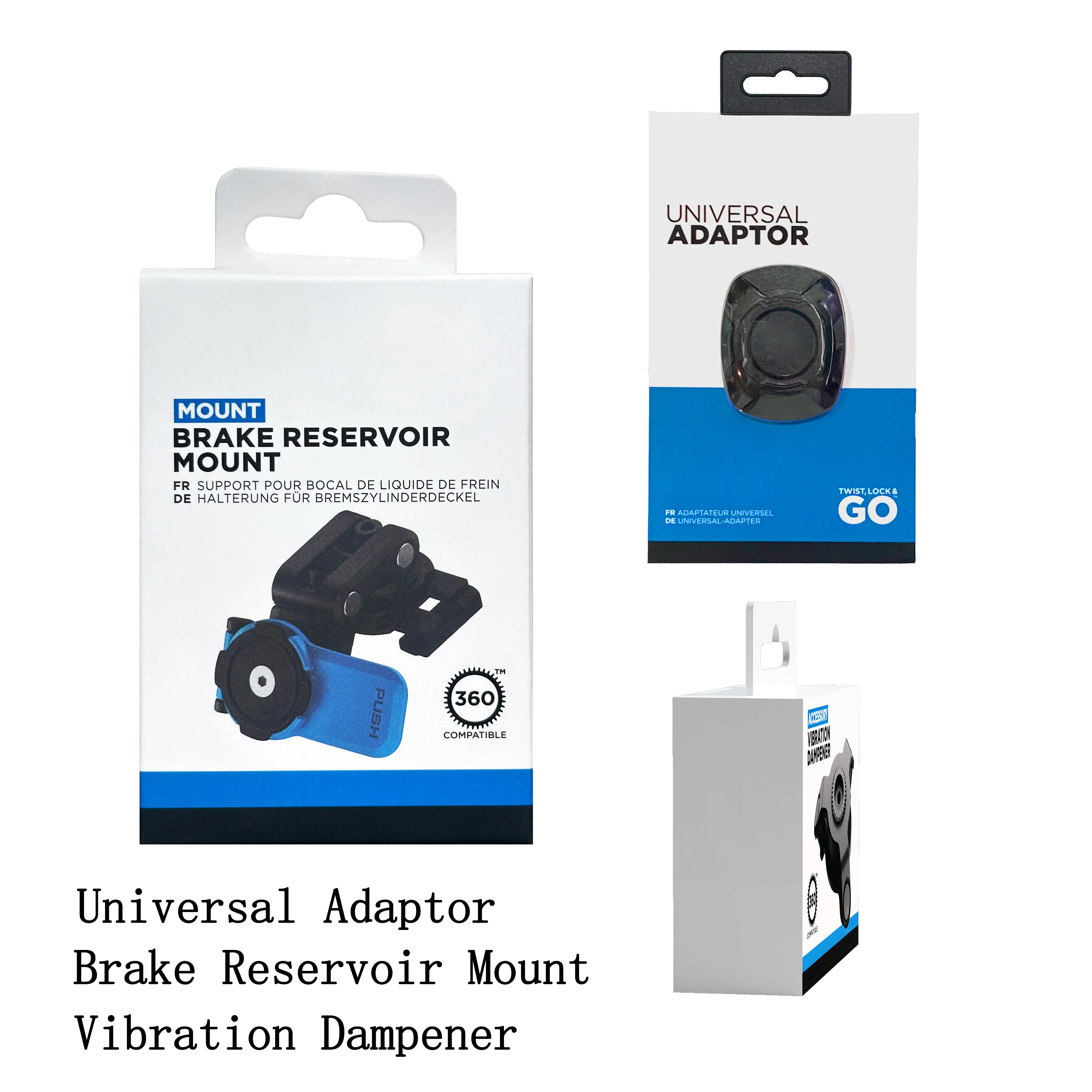 

Motorcycle Phone Mount Kit-Brake Reservoir Mount Universal Adaptor Vibration Dampener