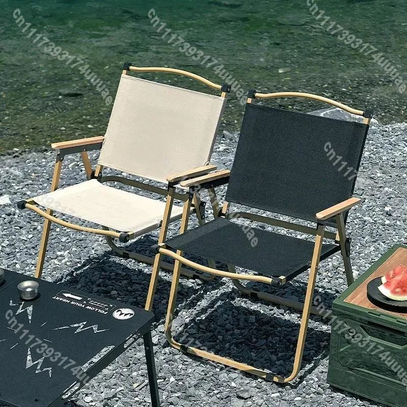 Portable Outdoor Folding Camping Chair with Egg Roll Table Set Lightweight Picnic Fishing Stool Compact Spread Chair for