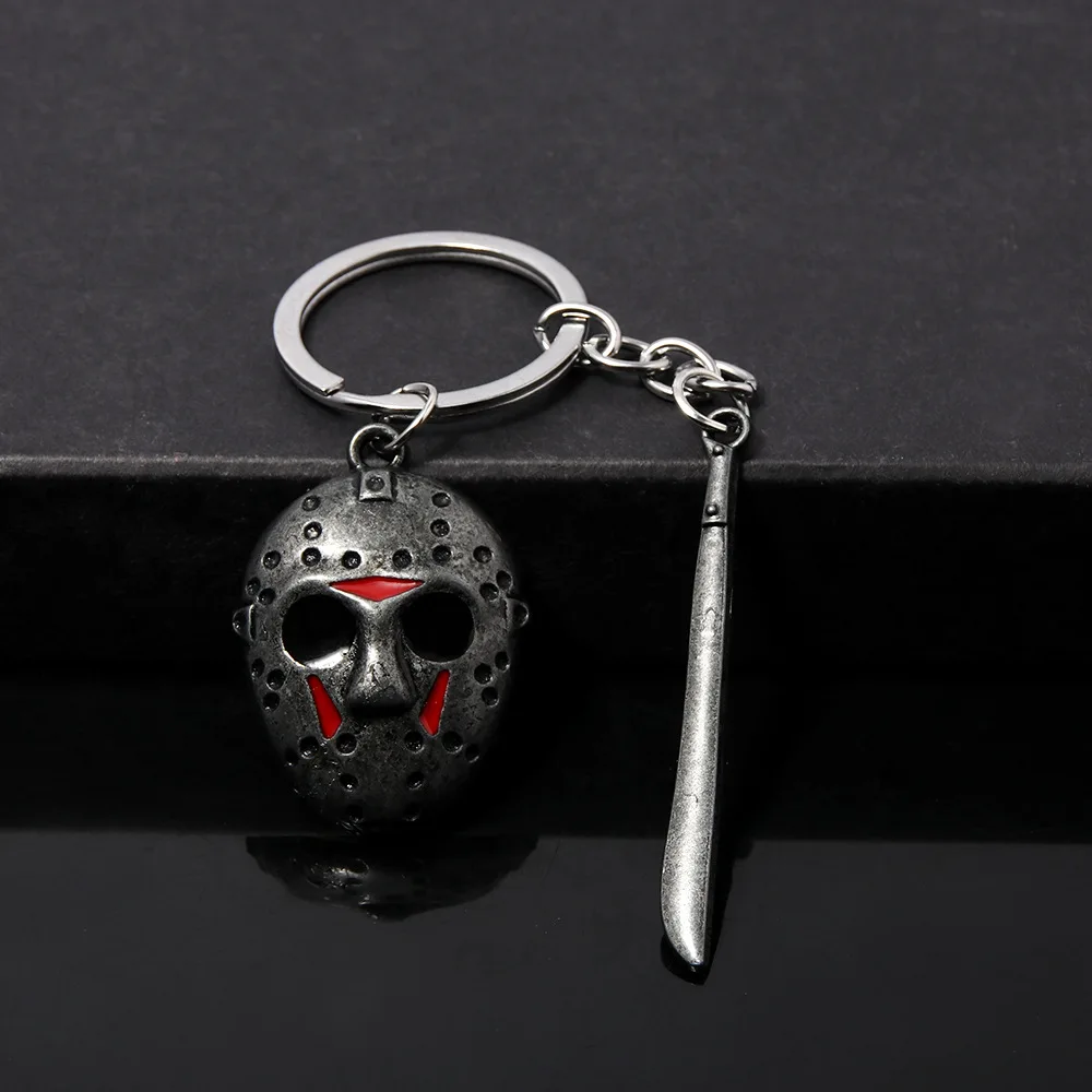 Horror Movie Friday Jason Voorhees Mask Machete Alloy Key Chains Keychain Key Chain Key Ring Jewelry Accessories