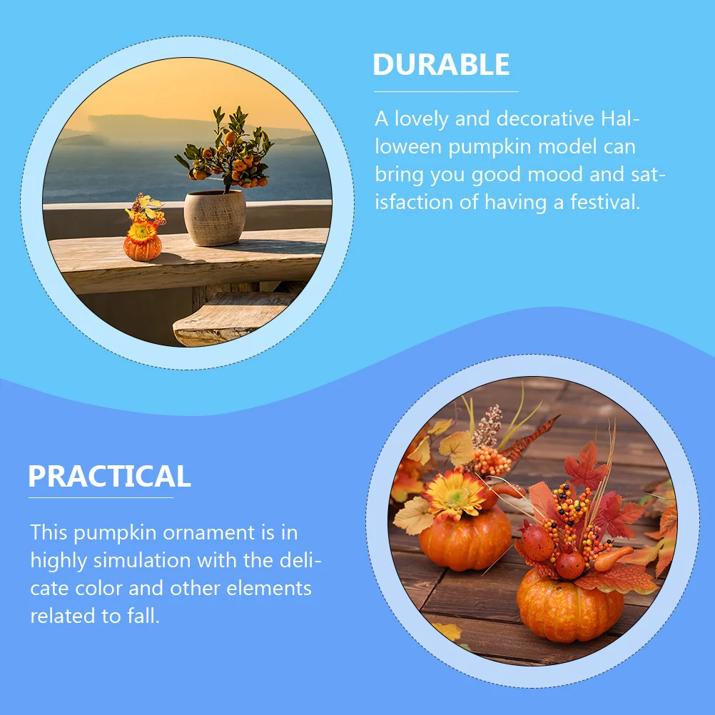 

2Pcs Halloween Pumpkin Props Artificial Decorative Pumpkins Harvest Festival Foam Ornaments Fake Pumpkin Decoration