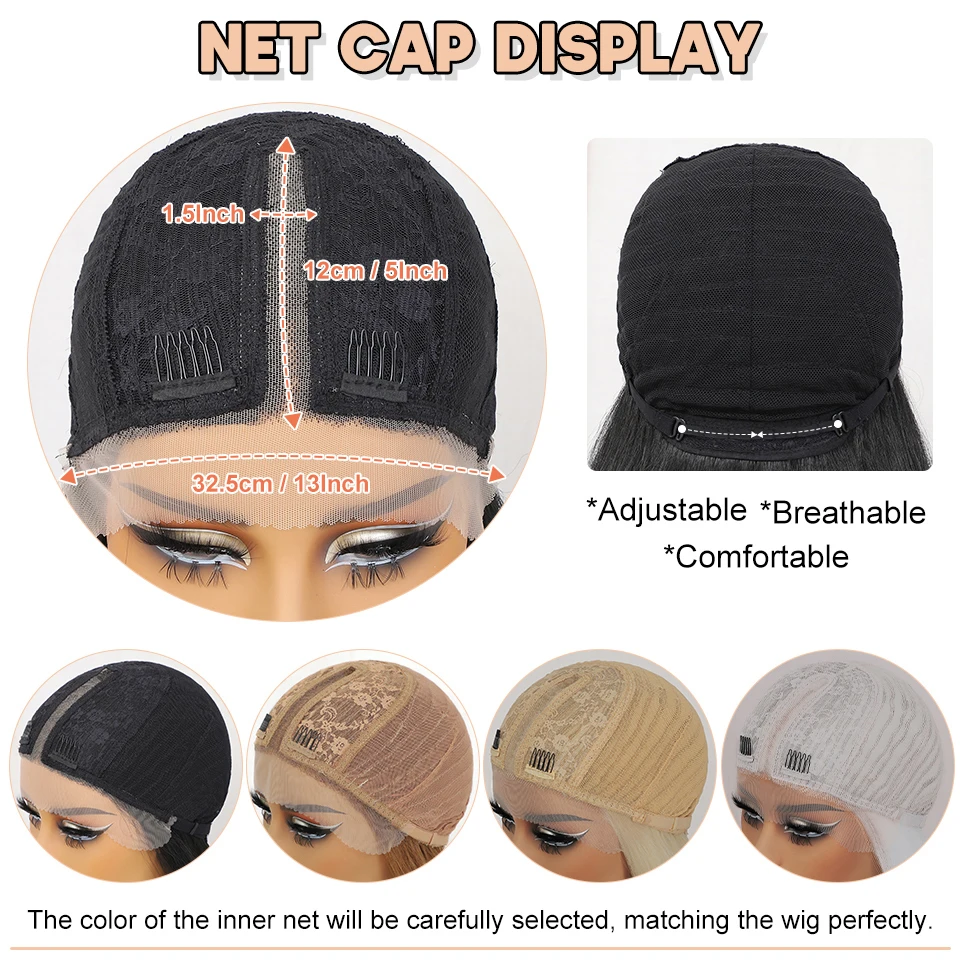 Peluca con malla Frontal recta de 30 pulgadas, parte en T sintética, pelucas de encaje largas 13x5x1, fibra resistente al calor, pelucas frontales de encaje de cobre y jengibre ombré