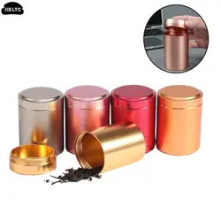 1PC Aluminum Storage Jar Portable Seal Tea Canisters Mini Tea Storage Containers Tea Coffee Tin For Candy Chocolate Sugar Spices