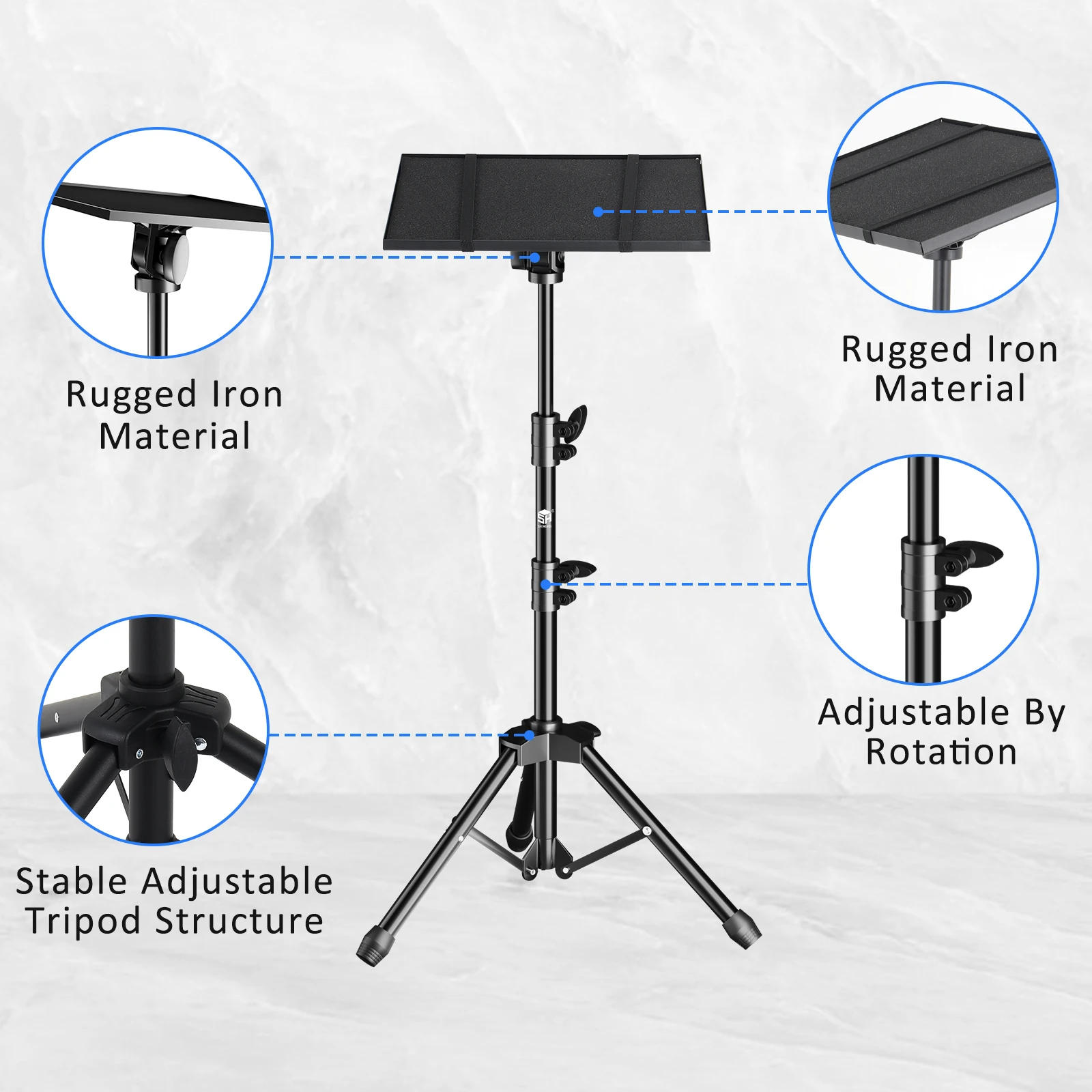 SH 90cm Projector Tripod Stand Laptop Tripod Adjustable 18-40 inch Height Standing Desk Outdoor Computer Desk Stand for Studio