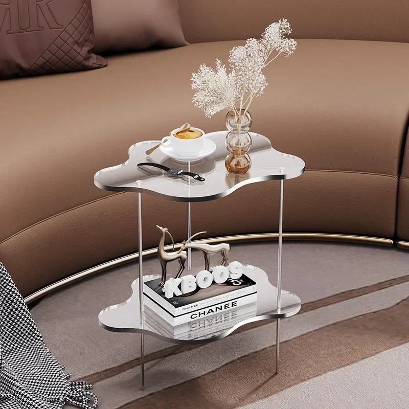 High Quality Living Room Sofa Side Tables Nordic Luxury Transparent Table Acrylic Coffee Tables Creative Tea Table On Sale