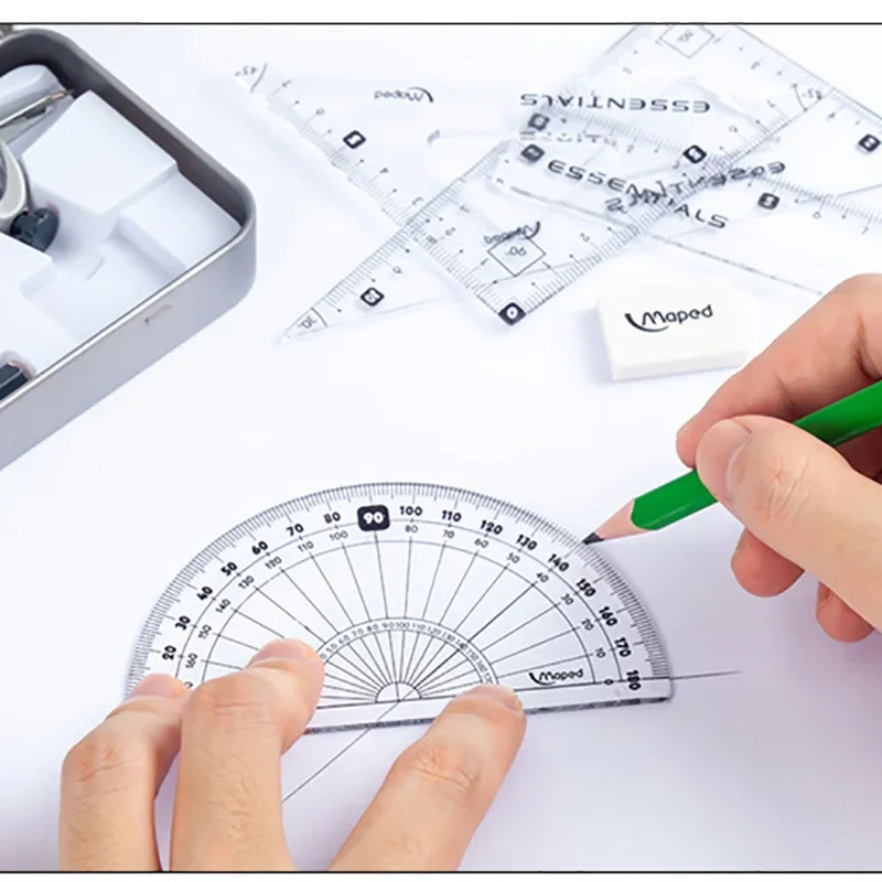 Maped Maped Math Box Compass Ruler Set Student Multifunctional Professional Drawing Tool 194608Ch