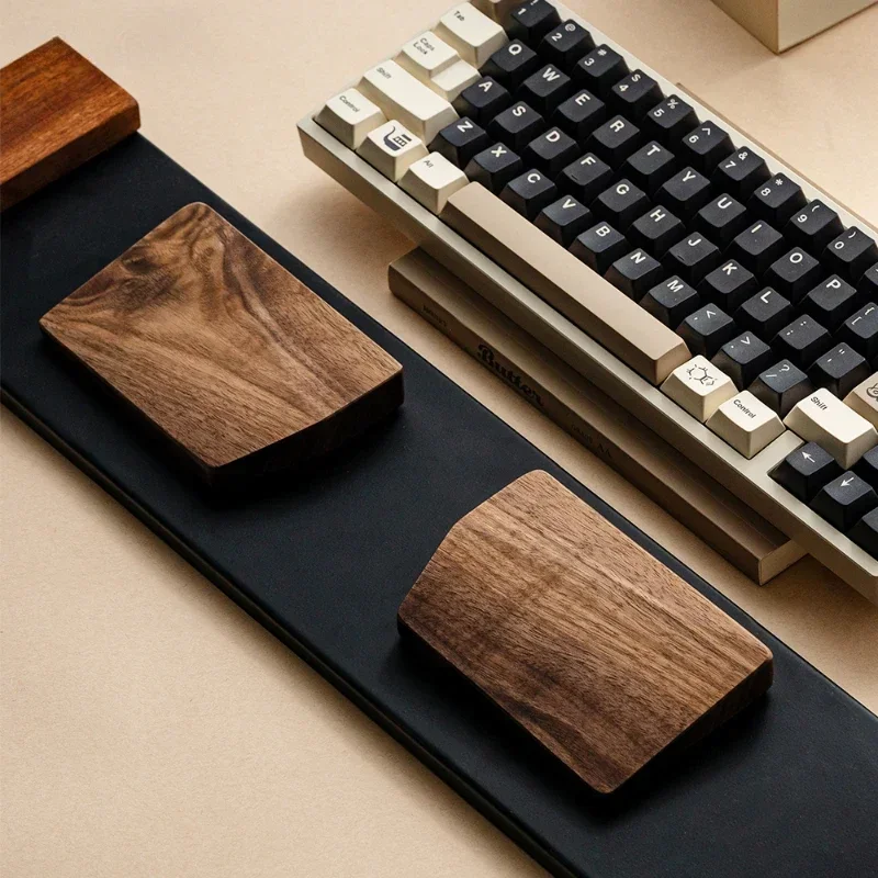 

Keyboard Split Type Solid Wood Hand Rest Walnut Mechanical Keyboard Hand Support Wooden Wrist Rest Mouse Palm Rest Ergonomic 65%