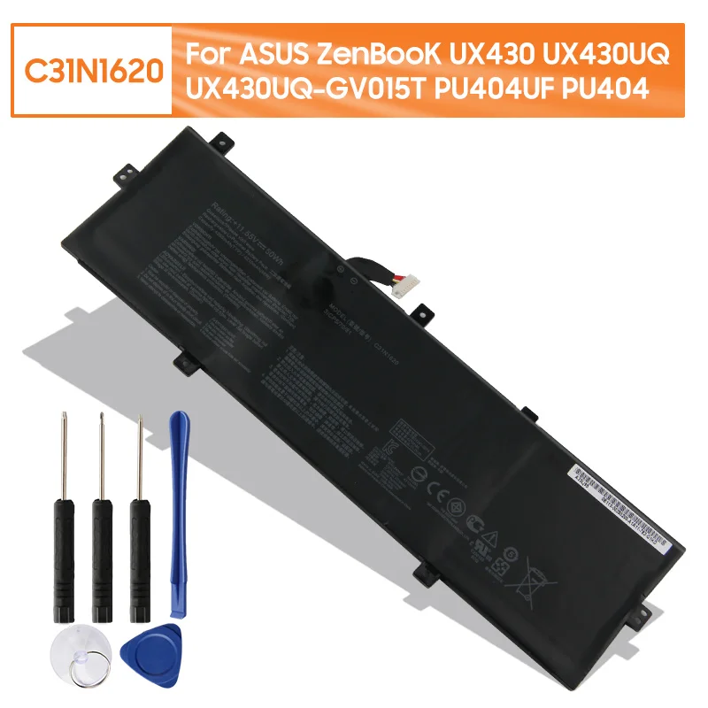 

Replacement Battery C31N1620 For ASUS ZenBooK UX430 UX430UQ UX430UQ-GV015T PU404UF PU404 Rechargable Battery 4355mAh