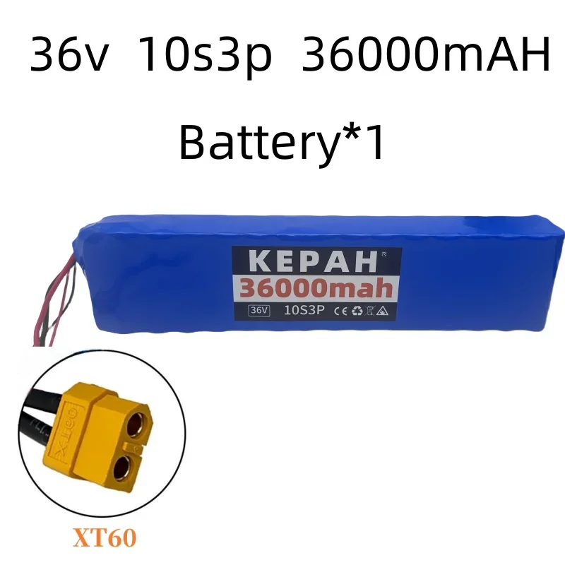 36V 36000mAh 18650 Rechargeable Lithium Battery Pack 10S3P 1000W Power Modified Bicycle Scooter Electric Vehicle with BMS