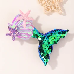 Cute Children's Hair Clip Headwear New Mermaid Sequins Clips Hair Accessories Summer Girl Clip Baby Baby Hair Accessories