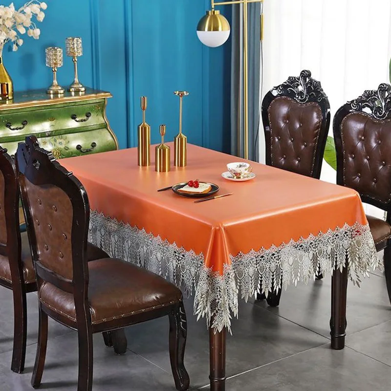 

Reed Flower Tassel Waterproof Tablecloth Household Rectangular Oilproof PVC Plastic Tablecloth Table Cover Table Mat Nappe