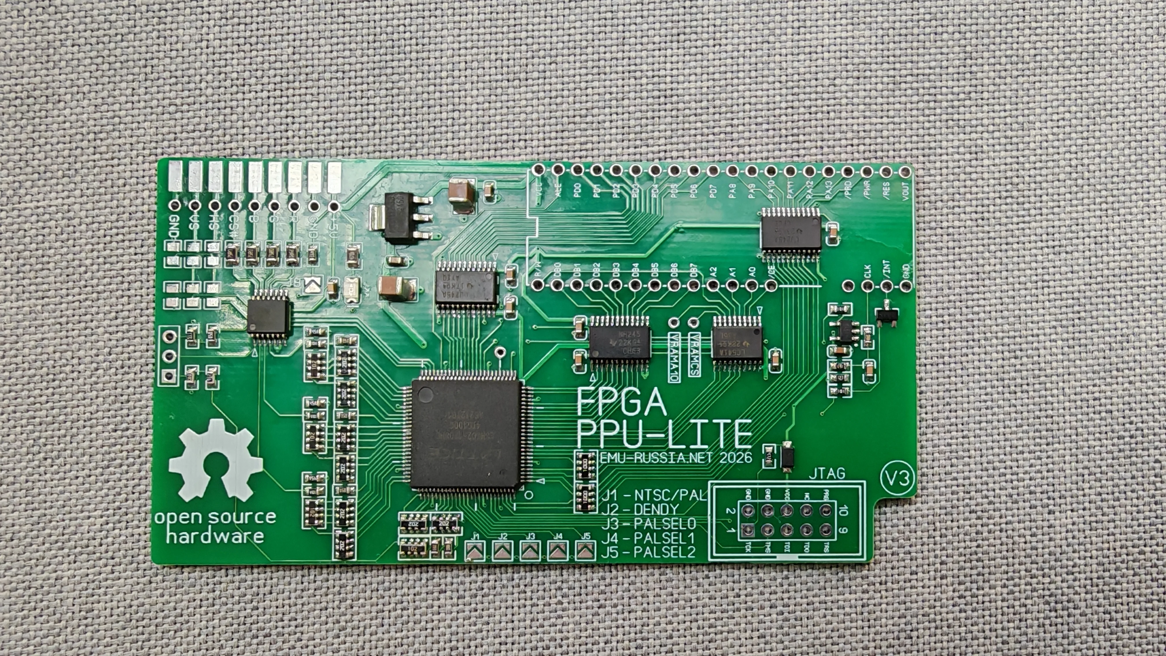 Assembled & Tested FPGA PPU-LITE V3 - Open Source NES/Famicom PPU Reproduction Board for Retro Gaming Enthusiasts