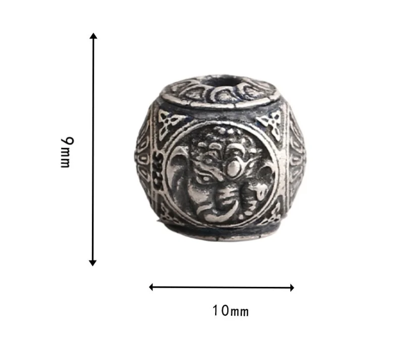 Handcrafted Vintage 925 Silver Ganesh Bead Tibetan Buddha Loose Beads Jewelry Findings