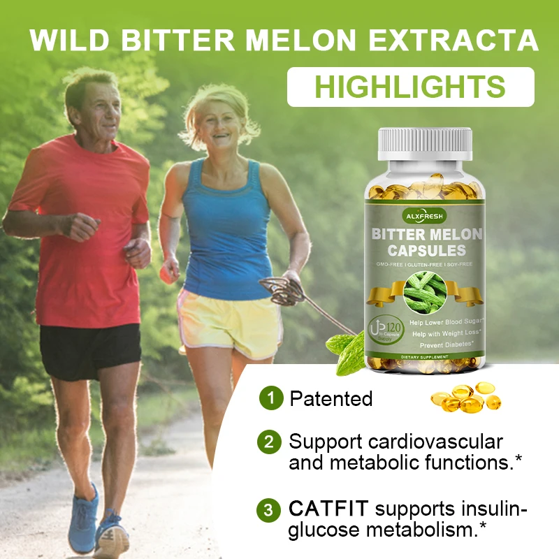 Alxfresh Extra Strength Bitter Melon 2500 mg 16:1 Supplement, Organic, Non-GMO, Vegan, ,Gluten Free 120/ 60 Plant-Based Caplets