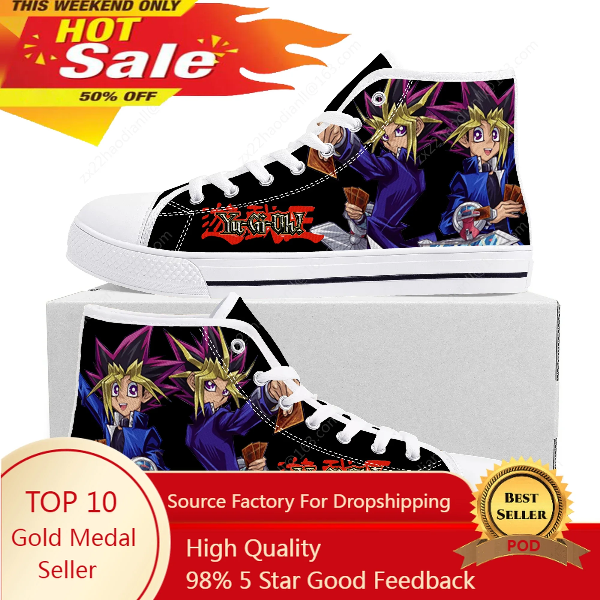 

Anime YuGiOh Card Game Yami Mutou Cartoon High Top Sneakers Mens Womens Teenager Canvas Sneaker Casual Couple Shoes Custom Shoe