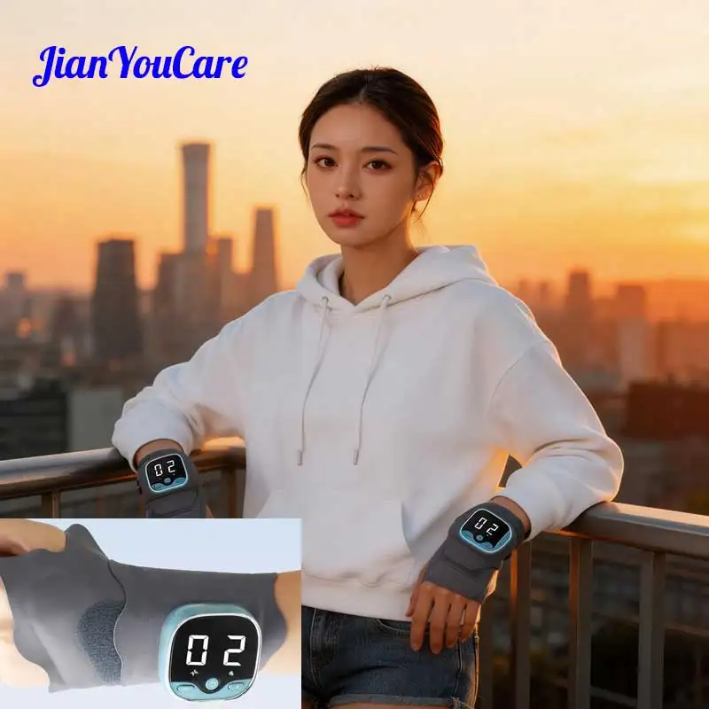 JianYouCare Portable EMS Heating Wrist Massage Pad Thermal Massager Prompt Breathable Material Relief tendon sheath pain fatigue
