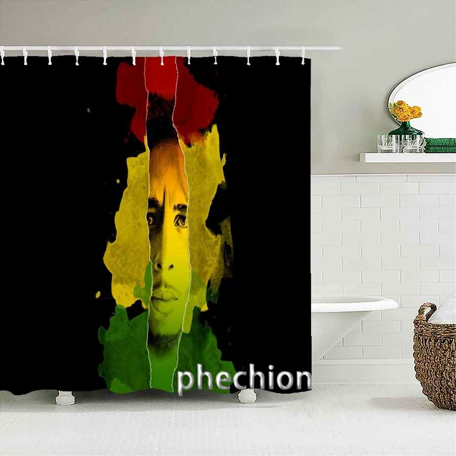 Bob Marley Shower Curtain 3D Bathroom Curtain Fabric Waterproof Polyester Washable Bath Screen Curtain Set X10