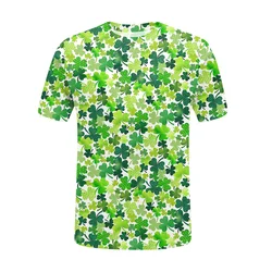 St. Patrick's Day T-shirt For Men Kids Green Round Neck Short-sleeved Tee Tops Streetwear 3d Printed Irish Shamrock T Shirts