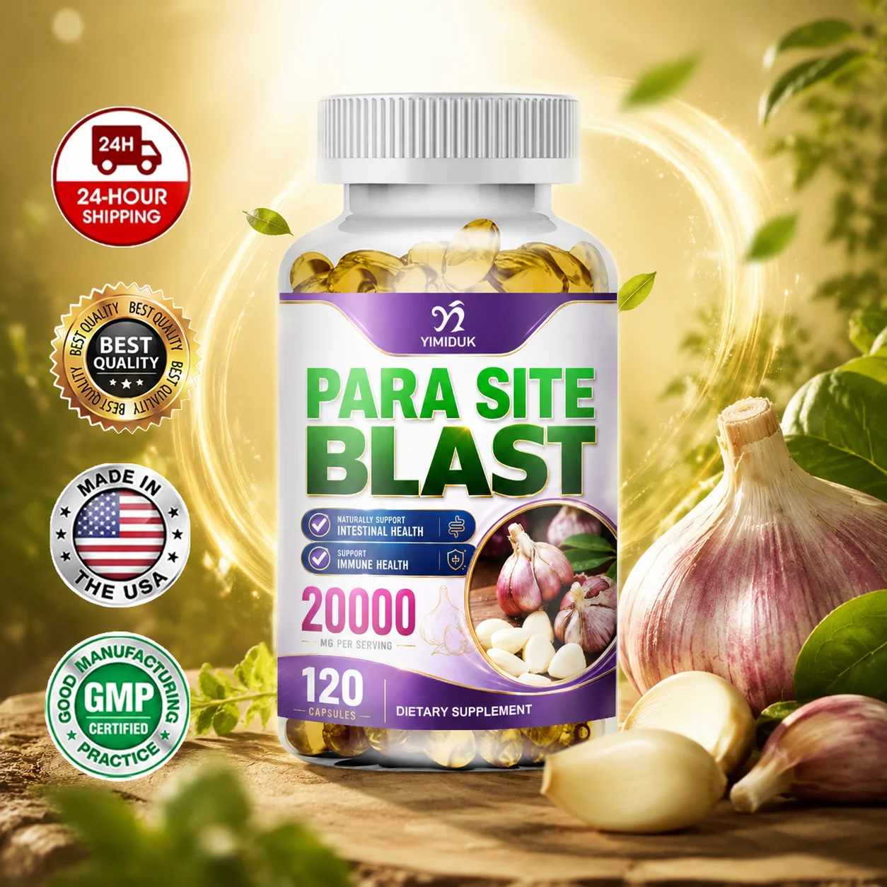 Para Site Blast Detox Supplement, with Wormwood Zinc Garlic, Support Digestion Health, Digestive & Gut Balance, Enhance Immune