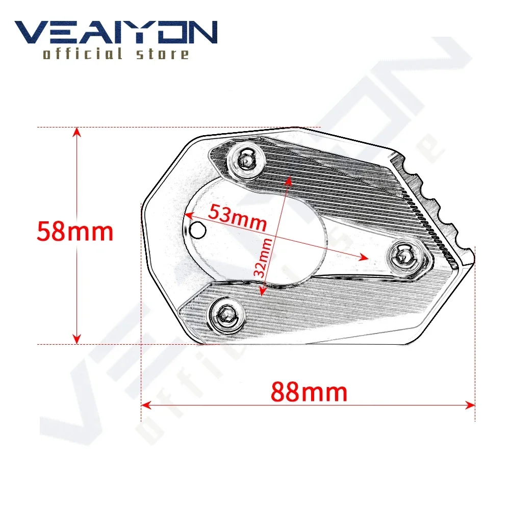 Accessori moto Cavalletto laterale Cavalletto laterale Ingrandisci cuscinetti di estensione per Kawasaki ZX6R 2009 - 2019 ZX-10R 2008 - 2019