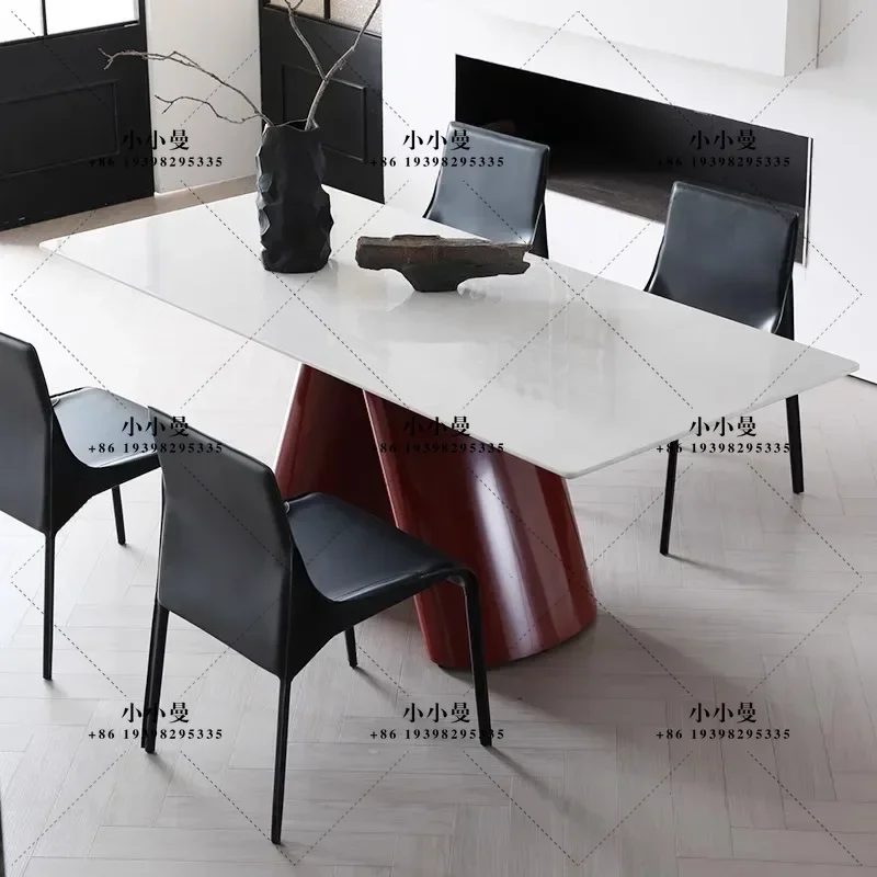 Italian minimalist marble stainless steel rectangular designer modern minimalist dining table