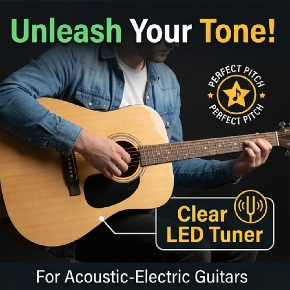 Professional Guitar Pickup EQ Preamp for Fishman ISYS+ Compatible Folk Acoustic Guitar Equalizer System with Tuner