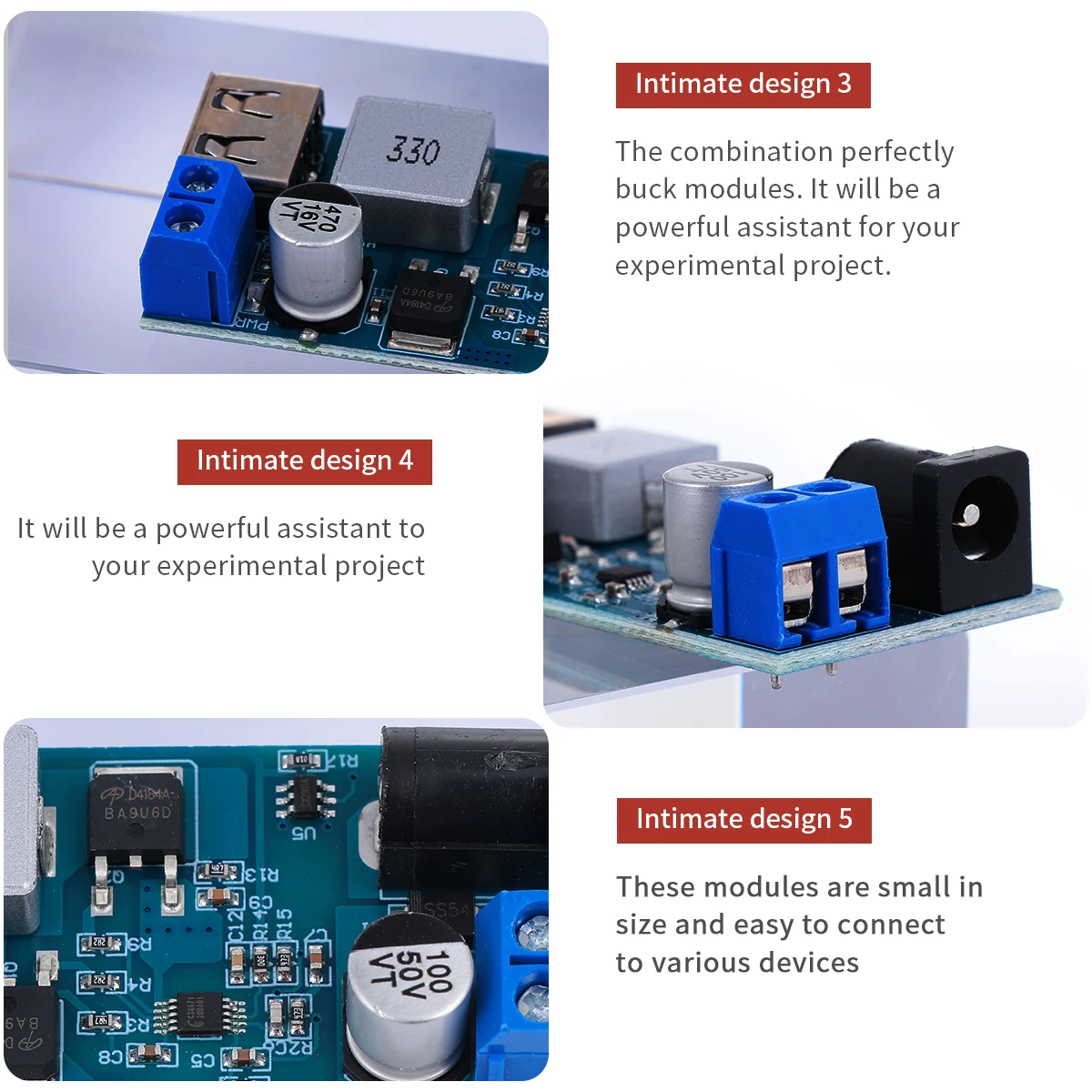 

3 pcs Power Module Converter DC Voltage Adjustable Hard Board Supply Non Isolated Parts Regulator for