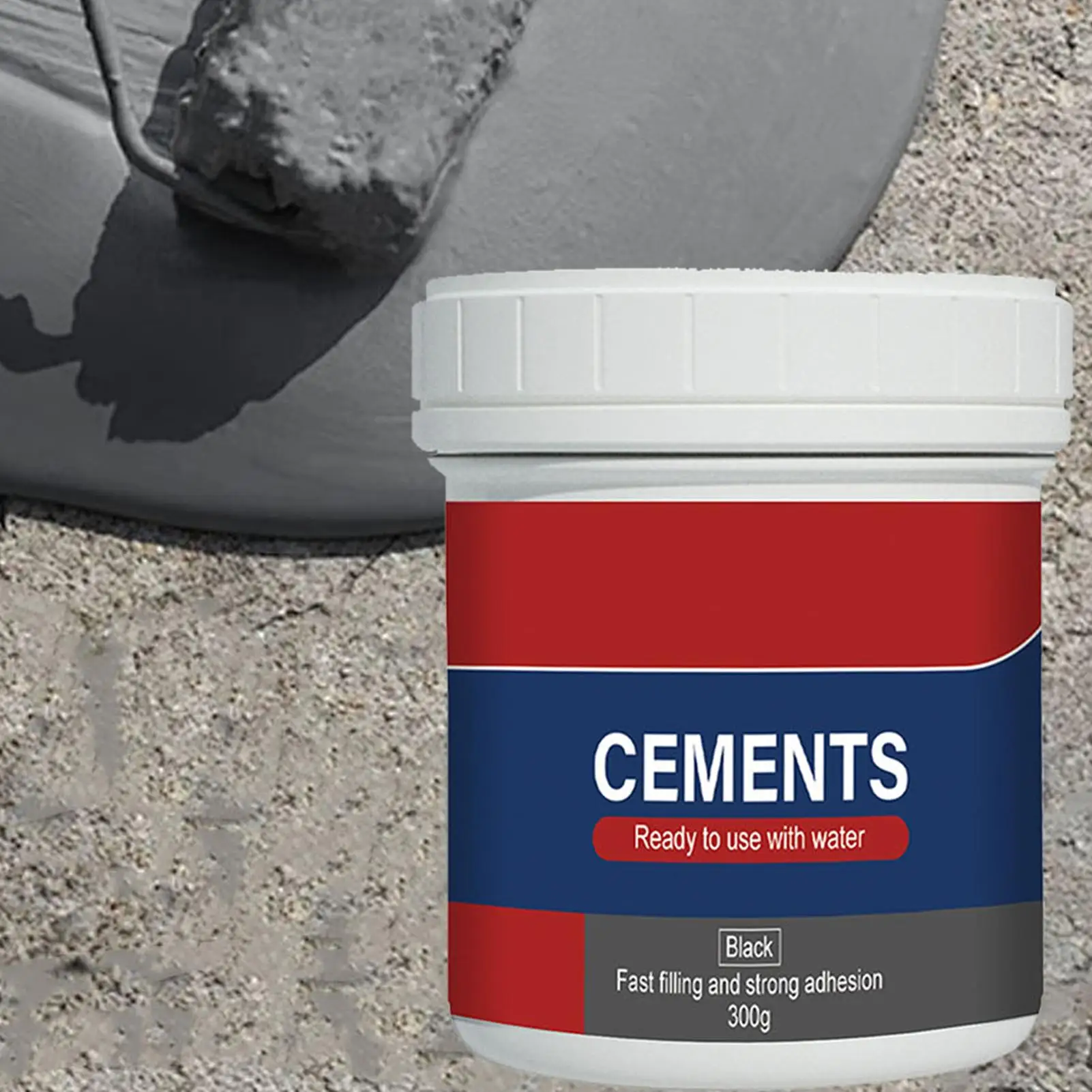 Pasta de Reparación de Cemento Negra - Relleno para Grietas en Paredes Interiores y Exteriores, Impermeable y Duradera, Reparación Multiusos de Secado Rápido