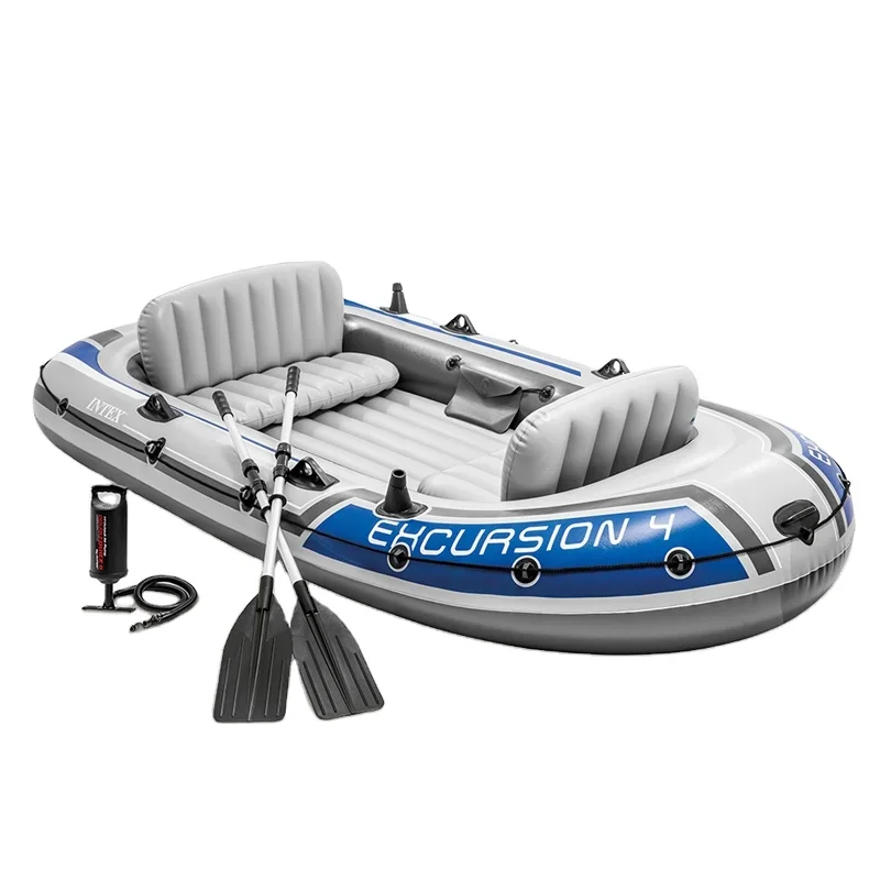 INTEX 68324 Excursion 4 Boat Set Hot Sale Fishing Kayak 4 Person Inflatable Boat With 4 Seats Ocean Kayak