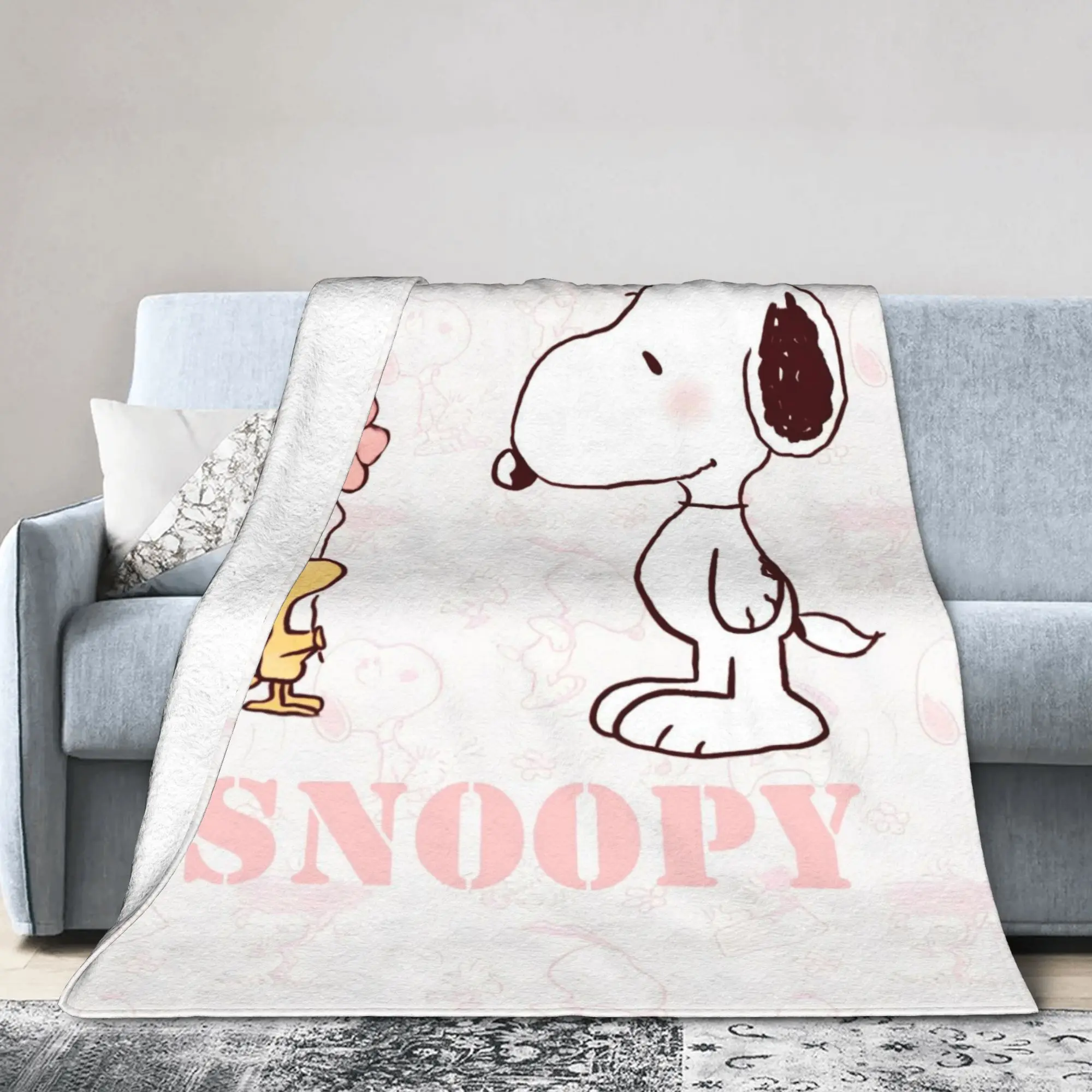 

Cute Dog Snoopy Blanket Fleece All Season Multifunction Ultra-Soft Throw Blankets for Sofa Car Bedding Throws