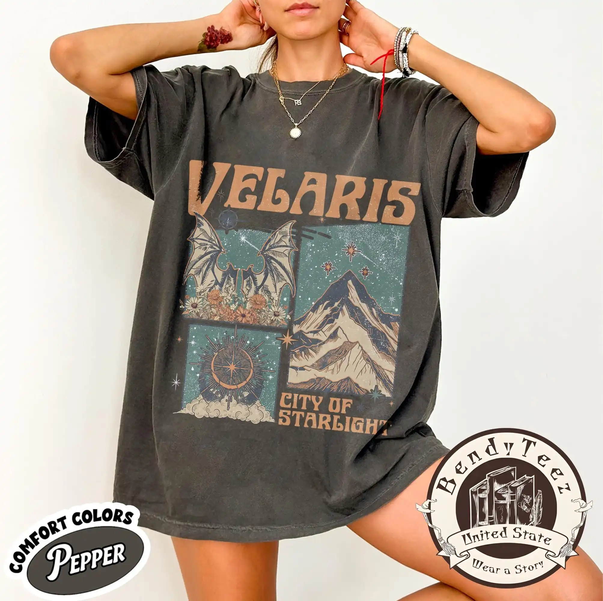 Velaris City of Starlight Shirt, The Night Court Tee, Rhysand Feyre, Bookish tshirt Court of Thorns and Roses T-shirt