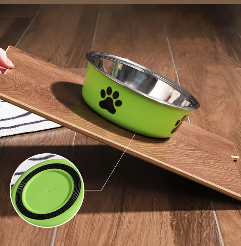 Hundenapf mit rutschfester Gummibasis und Trinknapf für kleine Katzen und Hunde, Edelstahl-Futternapf für Haustiere – Detail 10