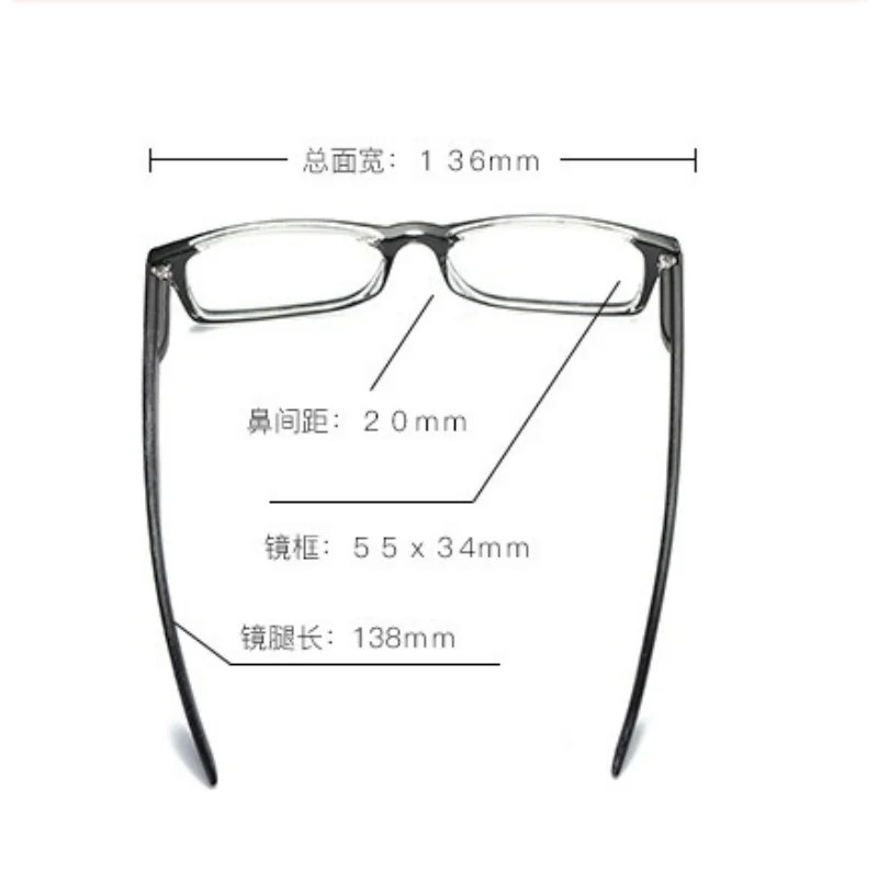 3PC New fashion reading glasses trendy square frame rice nail middle-aged and elderly goggles reading glasses