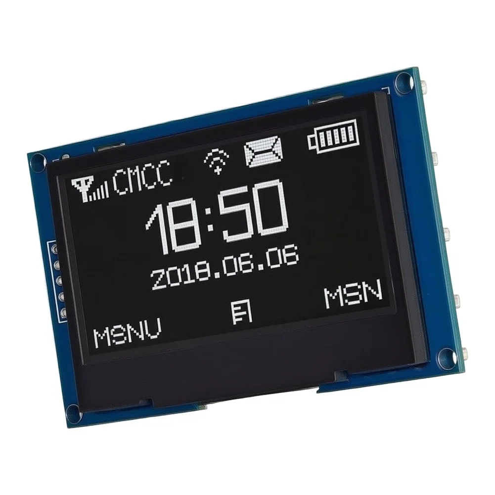 For ESP32 For OLED Display 2.42 inch Module 128x64 Pixel Resolution Iron Frame Protection 0.06W Power Consumption