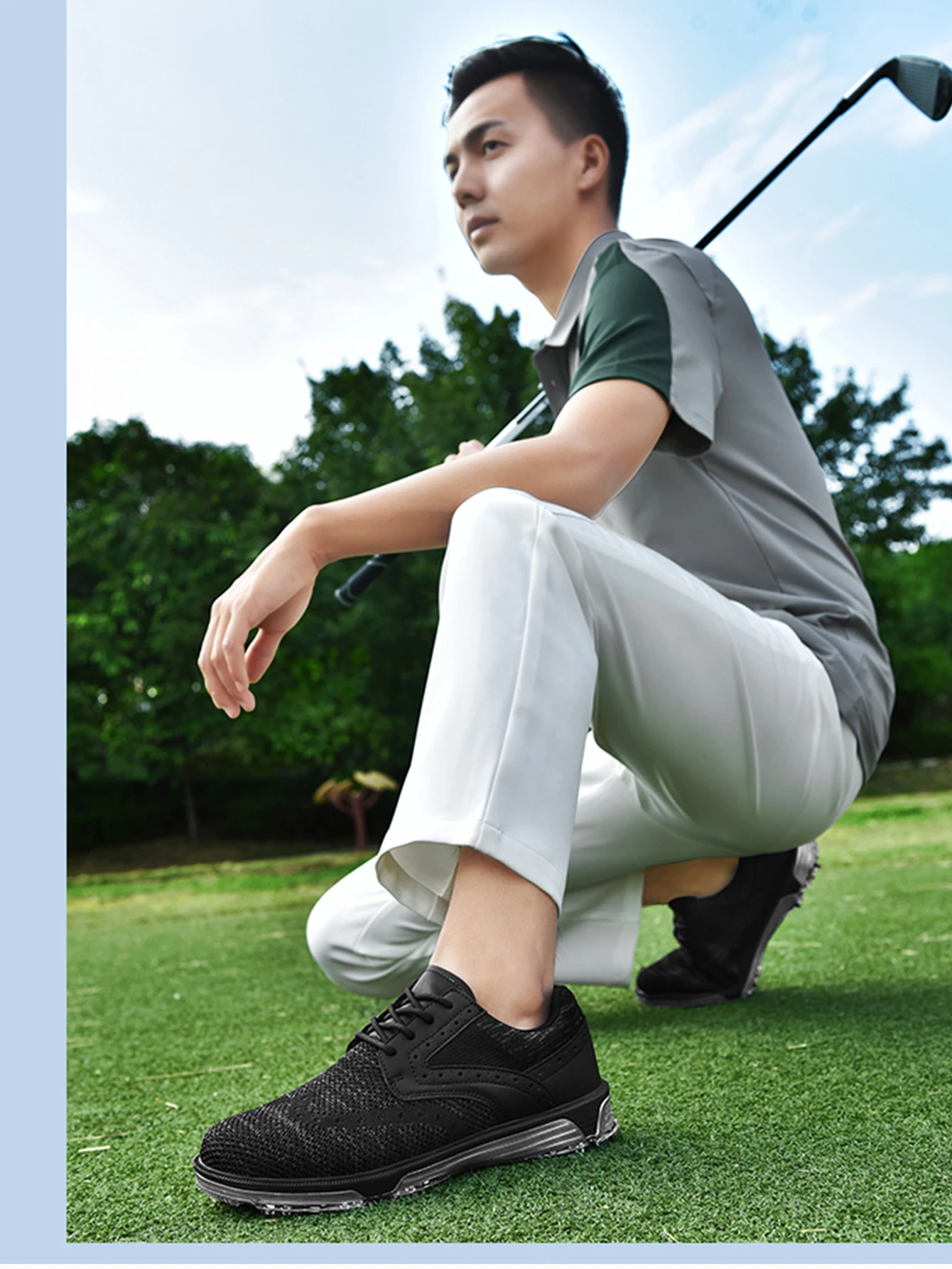 Golf Schuhe Männer Mesh Atmungsaktive Bequeme Golf Turnschuhe Outdoor Walking Anti Slip Athletische Golfer Zug Schuhe Größe 40-47 # – Detail 2