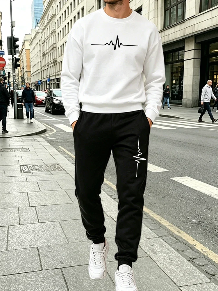 Nouvel Arrivage 2026 – Ensemble Pull Homme Automne Hiver – Tenue Décontractée Quotidienne Col Rond Manches Longues – Confortable pour la Maison et l'Extérieur