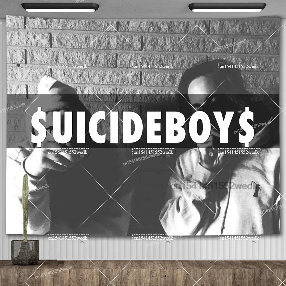 Suicide Boys Tapestry Music Album Wall Decor Poster Aesthetic Hippie Suicideboys Tapestrys Polyester Fabric Home Decoration