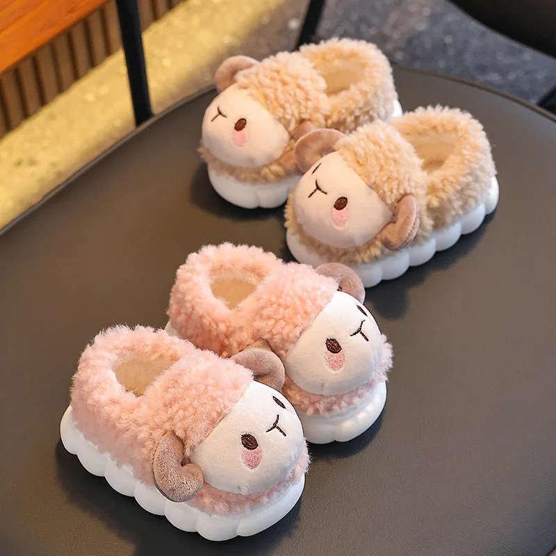 

Kids' Slippers House Shoes ​Slippers With Heel Cover Winter Shoes For Children Anti-slip Warm Pink Blue Shoes Size 22-37