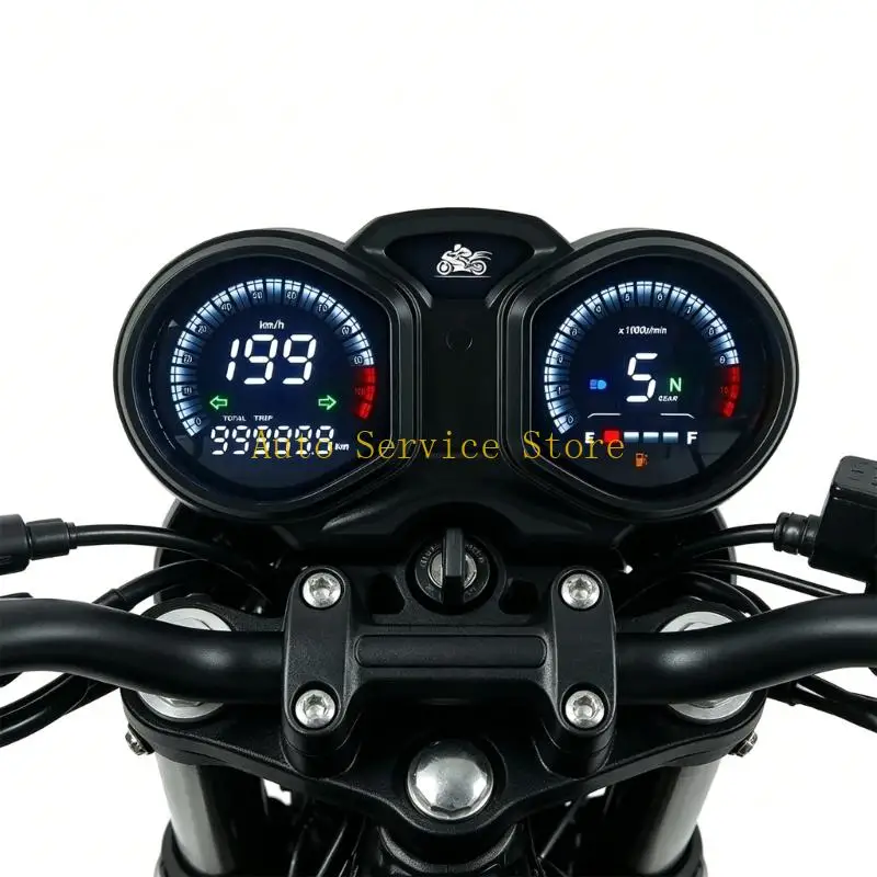 462A Waterproof Racing Motorcycle Instrument Cluster With 12V Power Supply And Clear Backlit Display For Night Riding